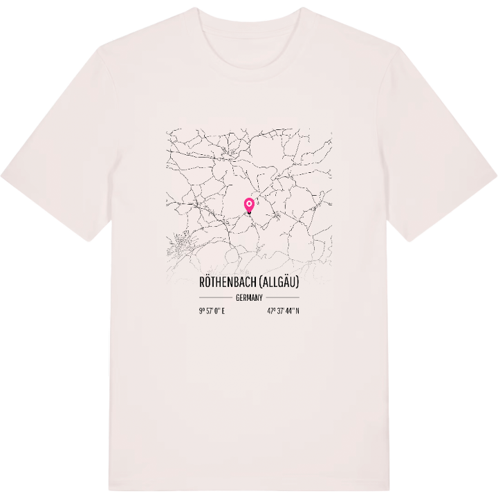 Röthenbach (Allgäu) karta t-shirt – t-shirt från PinShirt