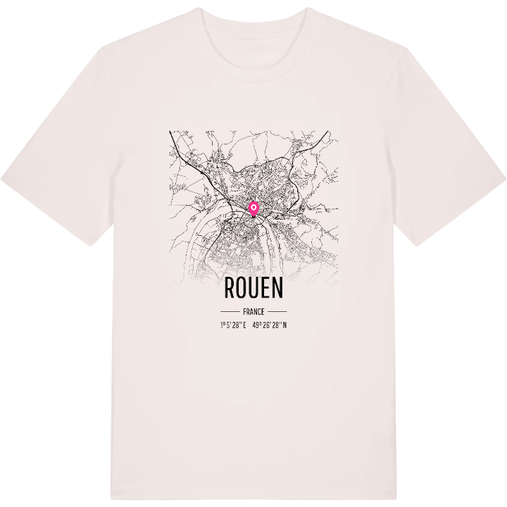 Rouen karta t-shirt – t-shirt från PinShirt