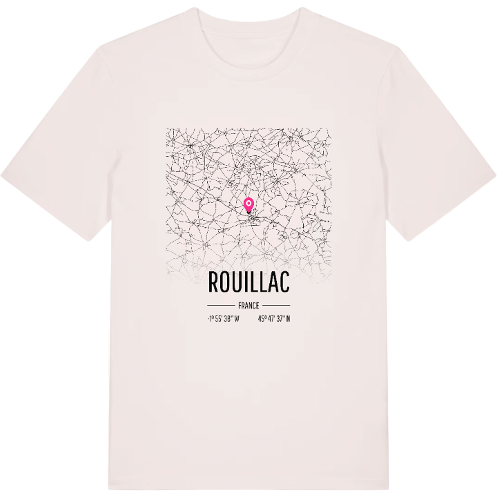 Rouillac karta t-shirt – t-shirt från PinShirt