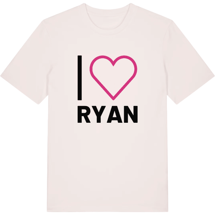 Jag älskar Ryan t-shirt stort tryck – t-shirt från PinShirt
