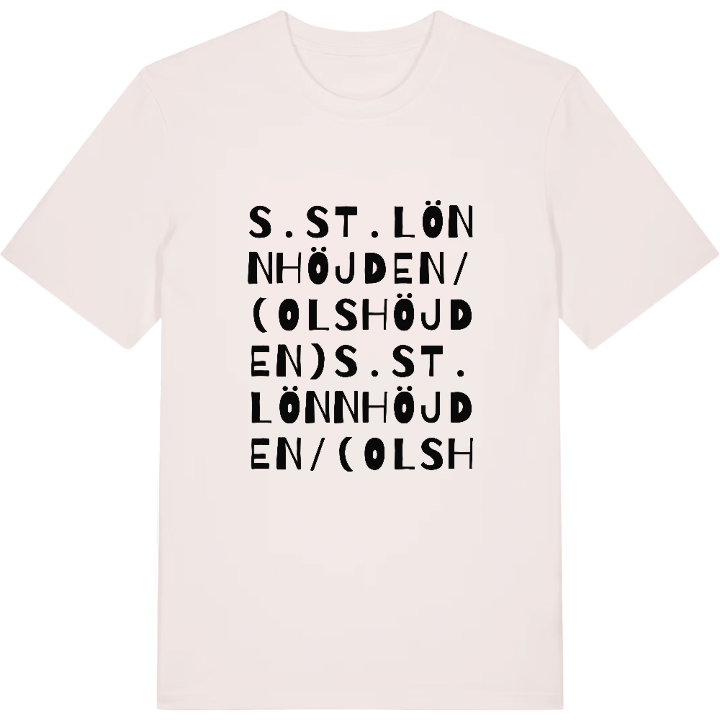 S. St. Lönnhöjden/(Olshöjden) ordlek t-shirt – t-shirt från PinShirt