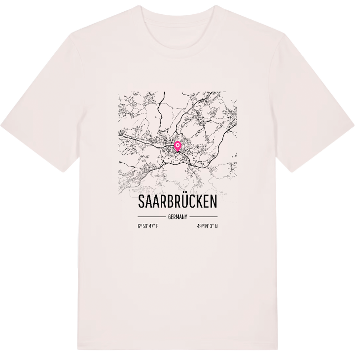 Saarbrücken karta t-shirt – t-shirt från PinShirt