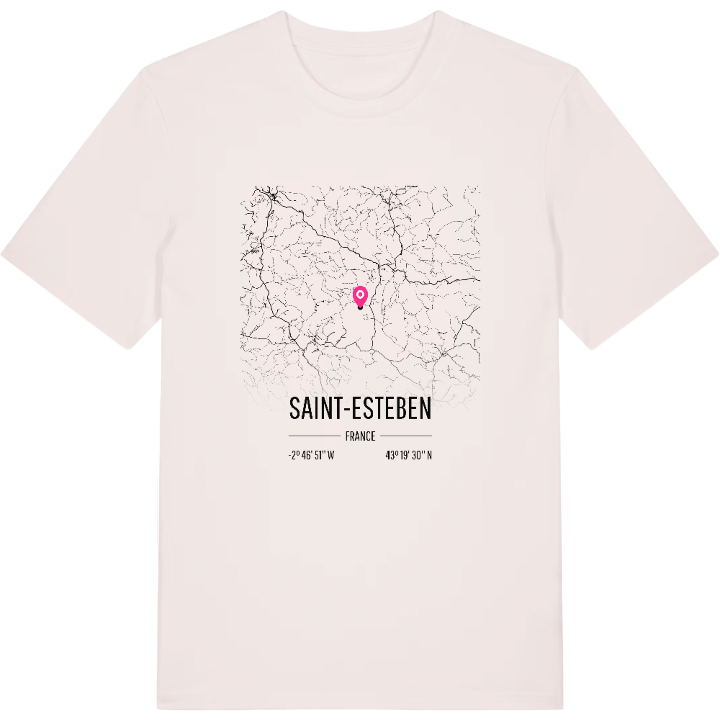 Saint-Esteben karta t-shirt – t-shirt från PinShirt
