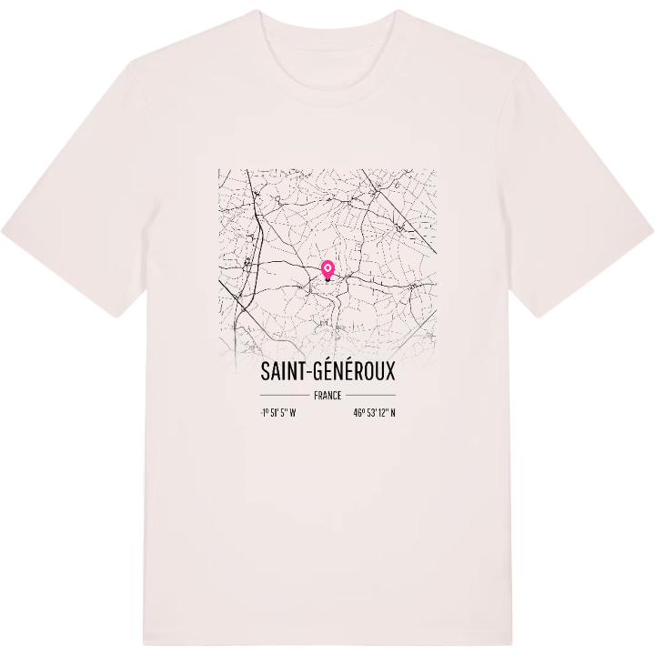 Saint-Généroux karta t-shirt – t-shirt från PinShirt