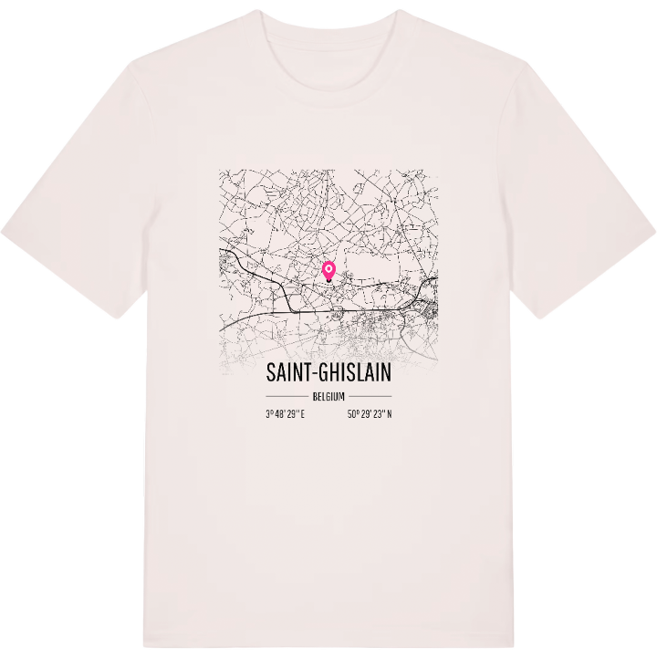 Saint-Ghislain karta t-shirt – t-shirt från PinShirt