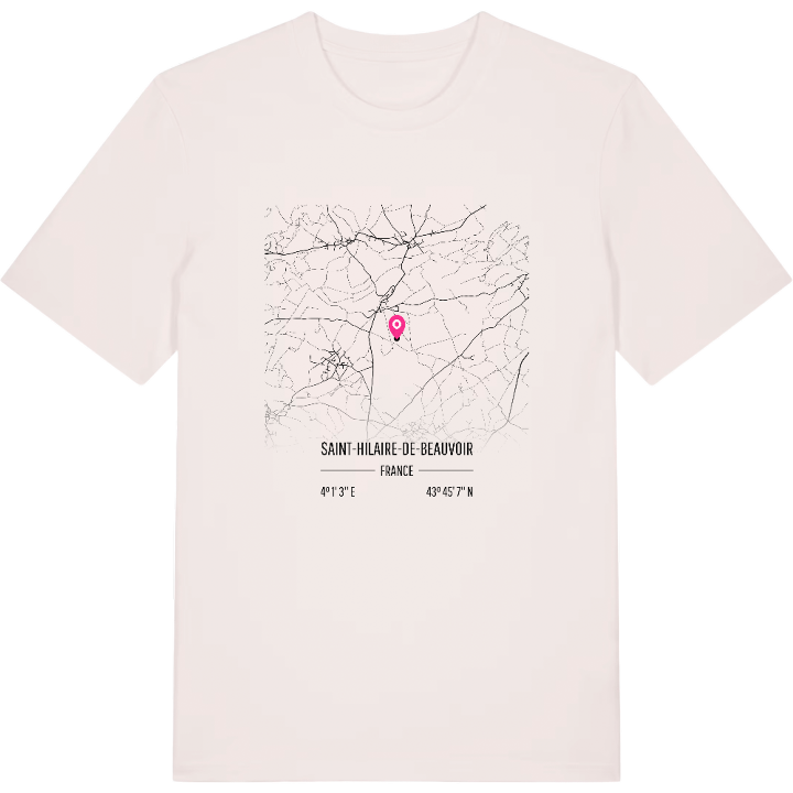 Saint-Hilaire-de-Beauvoir karta t-shirt – t-shirt från PinShirt