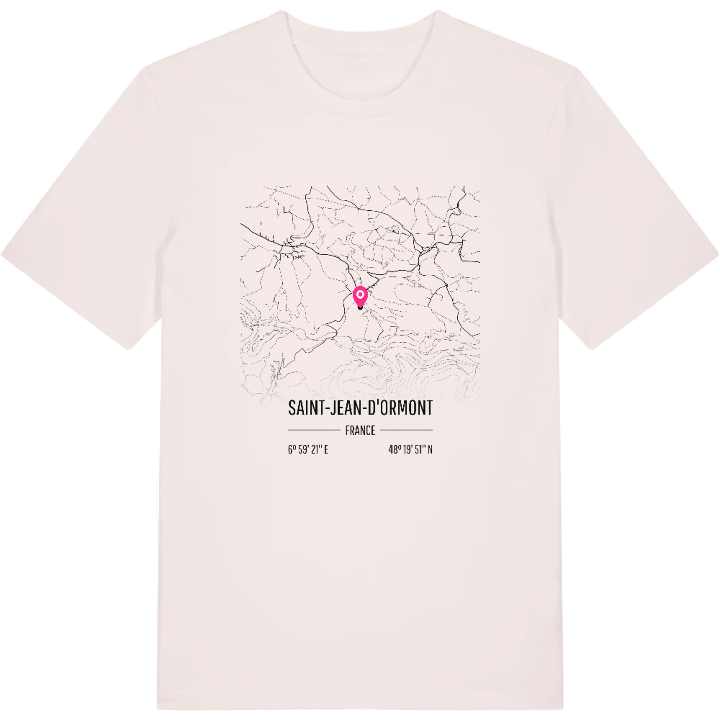 Saint-Jean-d'Ormont karta t-shirt – t-shirt från PinShirt