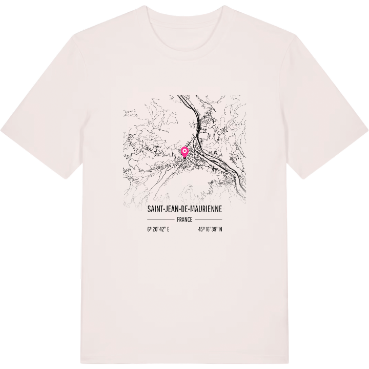 Saint-Jean-de-Maurienne karta t-shirt – t-shirt från PinShirt