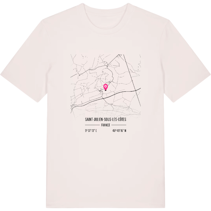 Saint-Julien-sous-les-Côtes karta t-shirt – t-shirt från PinShirt