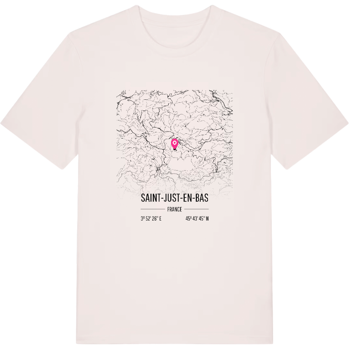 Saint-Just-en-Bas karta t-shirt – t-shirt från PinShirt