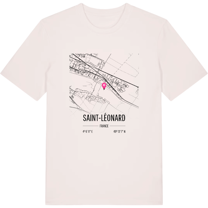 Saint-Léonard karta t-shirt – t-shirt från PinShirt