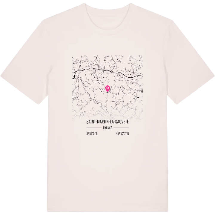 Saint-Martin-la-Sauveté karta t-shirt – t-shirt från PinShirt