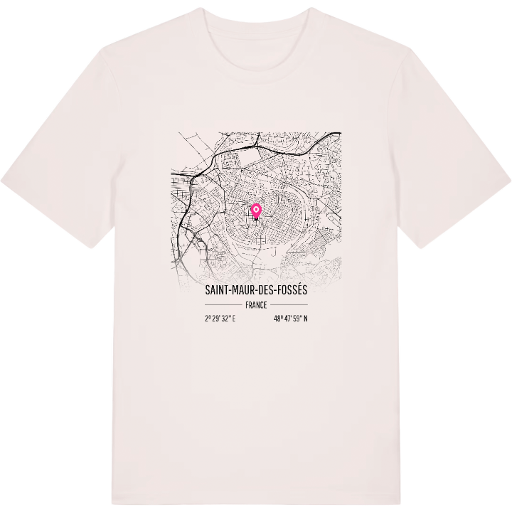 Saint-Maur-des-Fossés karta t-shirt – t-shirt från PinShirt