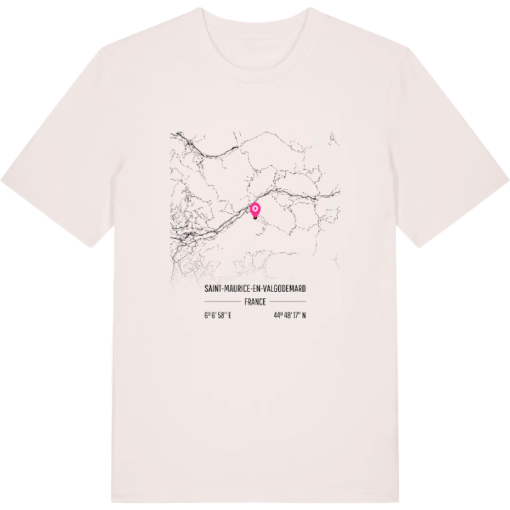 Saint-Maurice-en-Valgodemard karta t-shirt – t-shirt från PinShirt