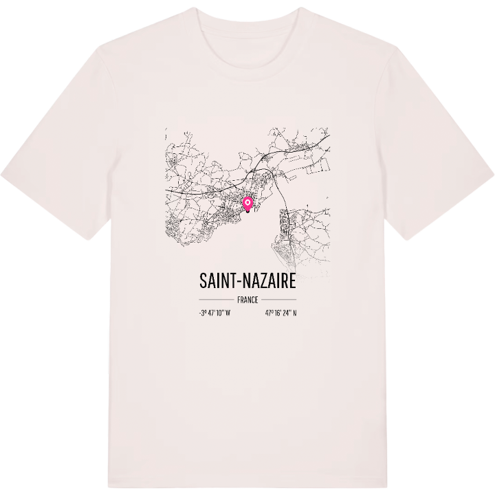 Saint-Nazaire karta t-shirt – t-shirt från PinShirt