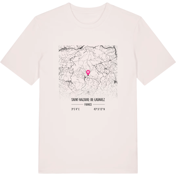 Saint-Nazaire-de-Ladarez karta t-shirt – t-shirt från PinShirt