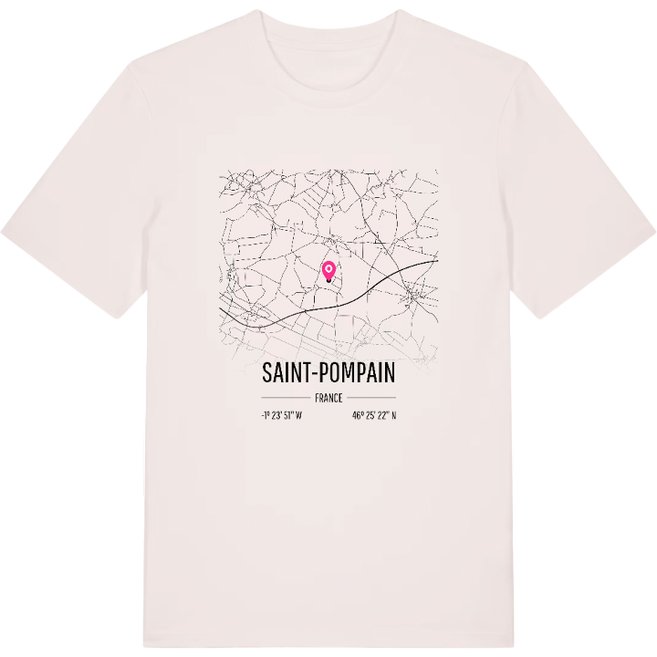 Saint-Pompain karta t-shirt – t-shirt från PinShirt
