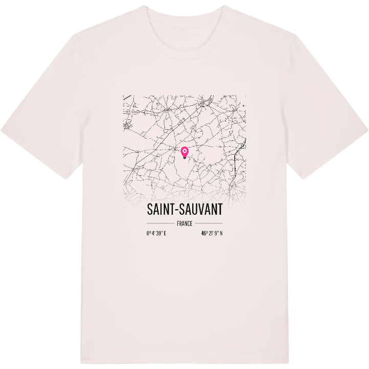 Saint-Sauvant karta t-shirt – t-shirt från PinShirt