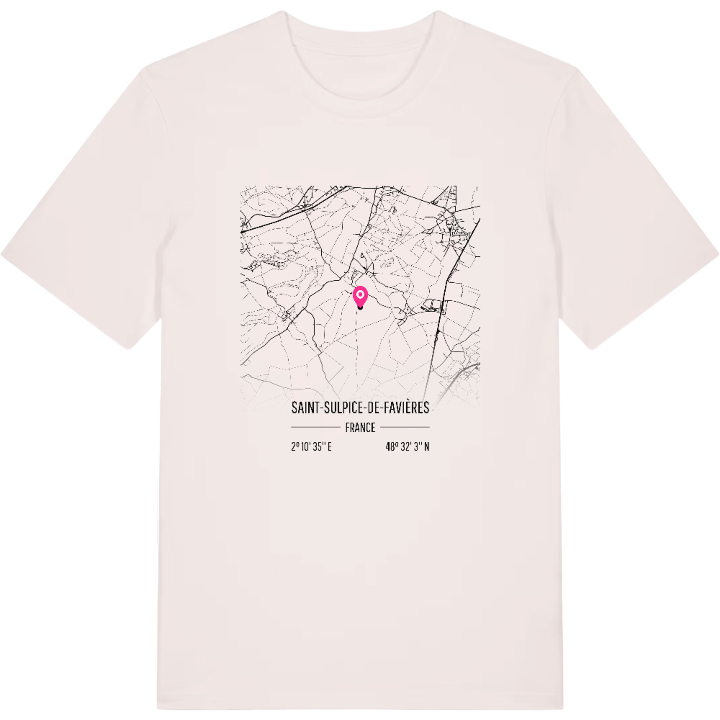 Saint-Sulpice-de-Favières karta t-shirt – t-shirt från PinShirt