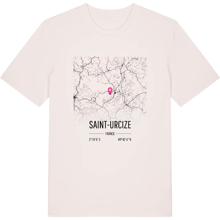 Saint-Urcize karta t-shirt – t-shirt från PinShirt