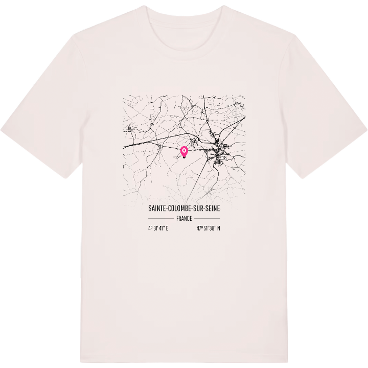Sainte-Colombe-sur-Seine karta t-shirt – t-shirt från PinShirt