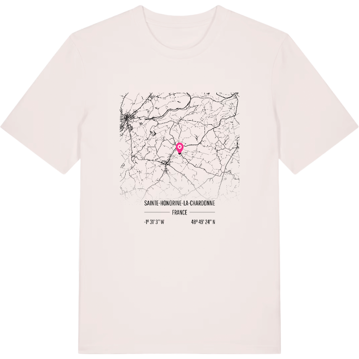 Sainte-Honorine-la-Chardonne karta t-shirt – t-shirt från PinShirt