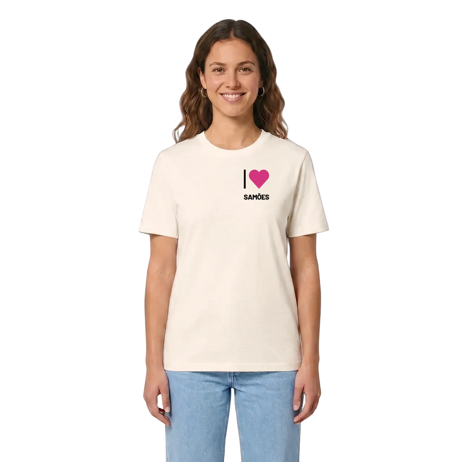 Jag älskar Samões t-shirt litet tryck – Vintage White, i miljö