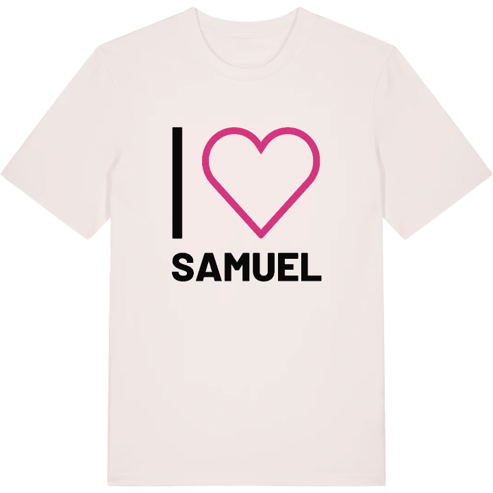 Jag älskar Samuel t-shirt stort tryck – t-shirt från PinShirt