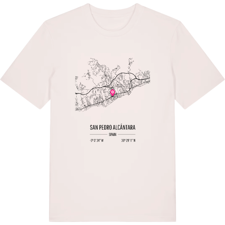 San Pedro Alcántara karta t-shirt – t-shirt från PinShirt