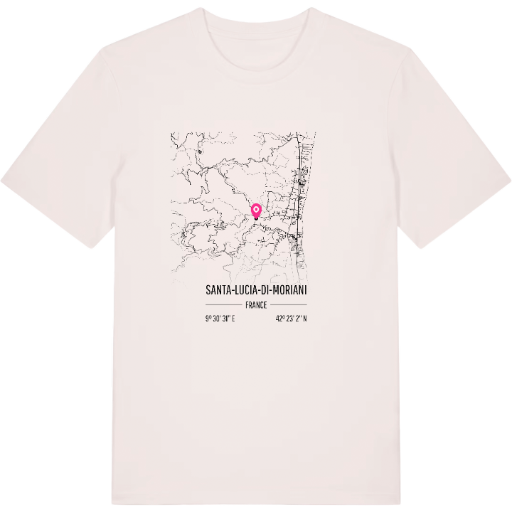 Santa-Lucia-di-Moriani karta t-shirt – t-shirt från PinShirt
