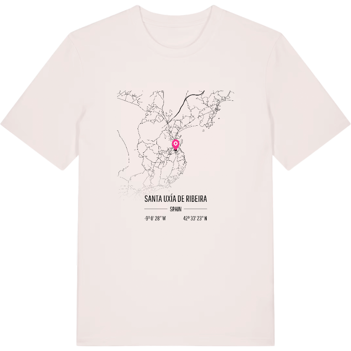 Santa Uxía de Ribeira karta t-shirt – t-shirt från PinShirt