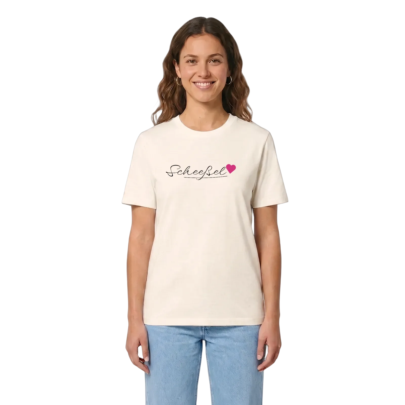 Scheeßel hjärta t-shirt – Vintage White, i miljö