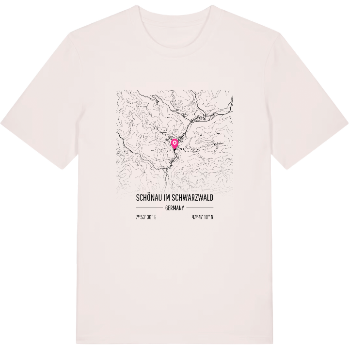 Schönau im Schwarzwald karta t-shirt – t-shirt från PinShirt