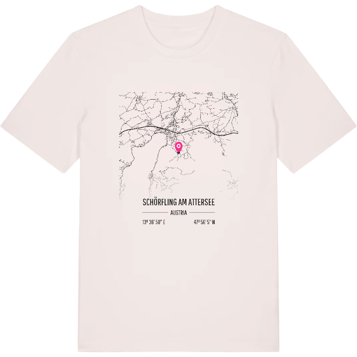 Schörfling am Attersee karta t-shirt – t-shirt från PinShirt