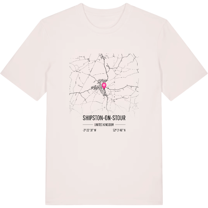 Shipston-on-Stour karta t-shirt – t-shirt från PinShirt