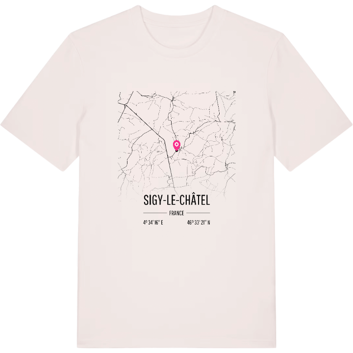Sigy-le-Châtel karta t-shirt – t-shirt från PinShirt