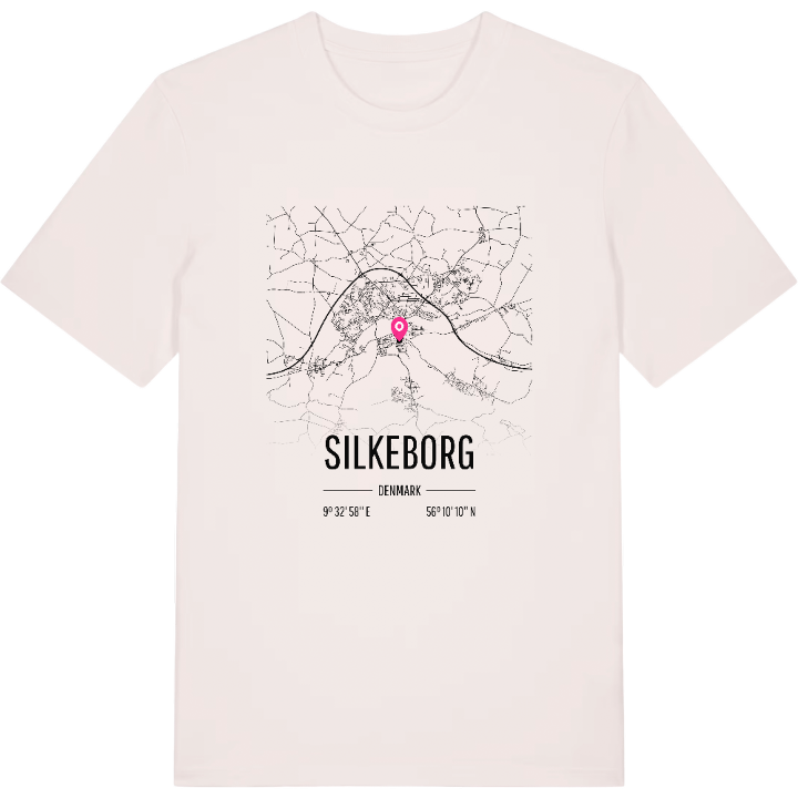 Silkeborg karta t-shirt – t-shirt från PinShirt