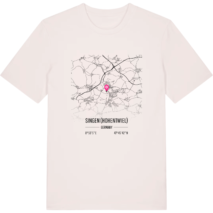 Singen (Hohentwiel) karta t-shirt – t-shirt från PinShirt