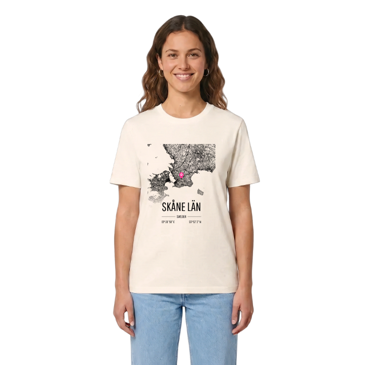Skåne län karta t-shirt – t-shirt från PinShirt