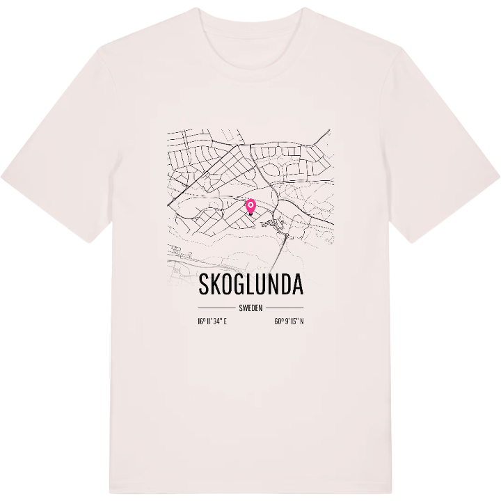 Skoglunda karta t-shirt – t-shirt från PinShirt