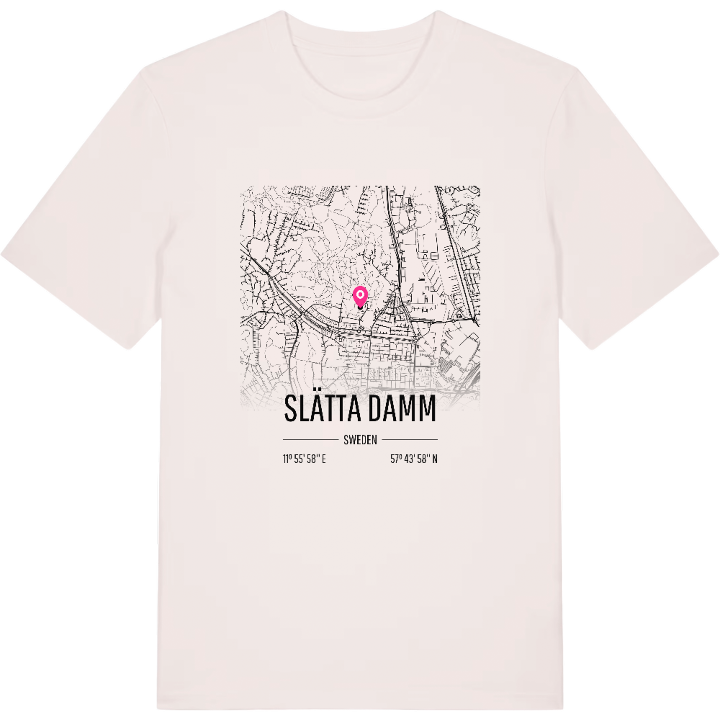 Slätta Damm karta t-shirt – t-shirt från PinShirt