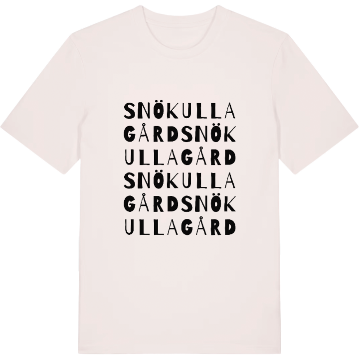 Snökulla gård ordlek t-shirt – t-shirt från PinShirt