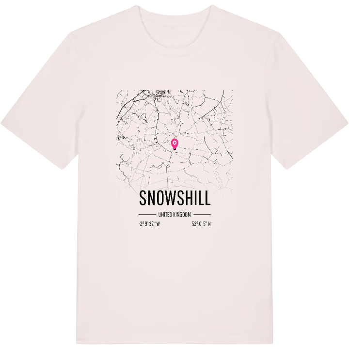 Snowshill karta t-shirt – t-shirt från PinShirt