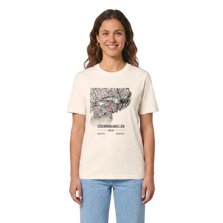 Södermanlands län karta t-shirt – t-shirt från PinShirt