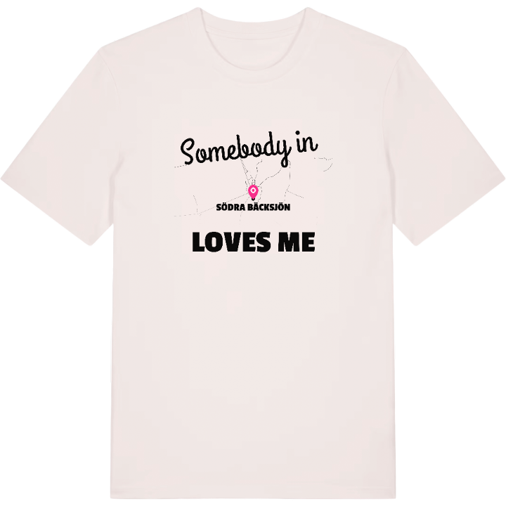 Någon i Södra Bäcksjön älskar mig t-shirt – t-shirt från PinShirt