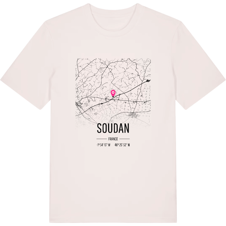 Soudan karta t-shirt – t-shirt från PinShirt