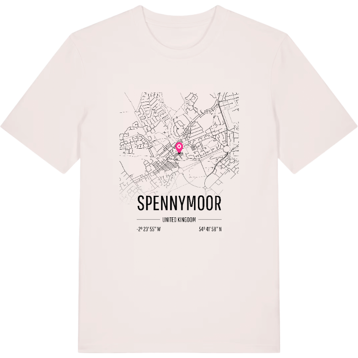 Spennymoor karta t-shirt – t-shirt från PinShirt