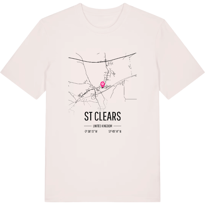 St Clears karta t-shirt – t-shirt från PinShirt