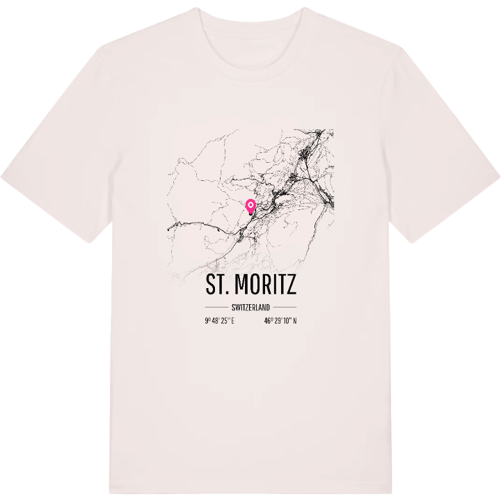 St. Moritz karta t-shirt – t-shirt från PinShirt