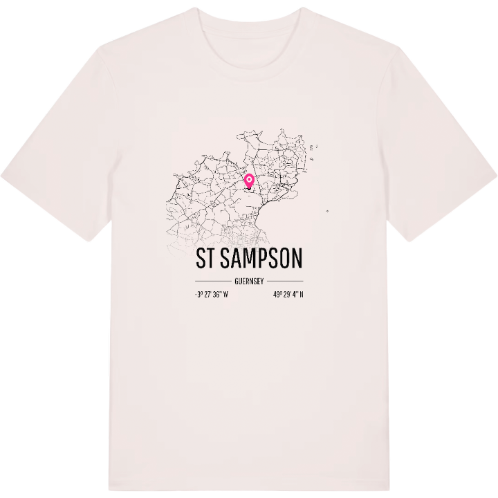 St Sampson karta t-shirt – t-shirt från PinShirt